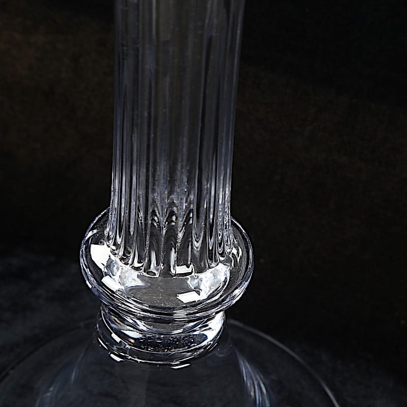 32 in Clear Fluted Tall Reversible Ribbed Glass Trumpet Vase