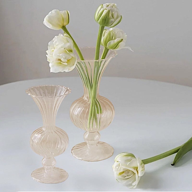 4 Nordic Style Glass Vintage Transparent Bud Planter Vases