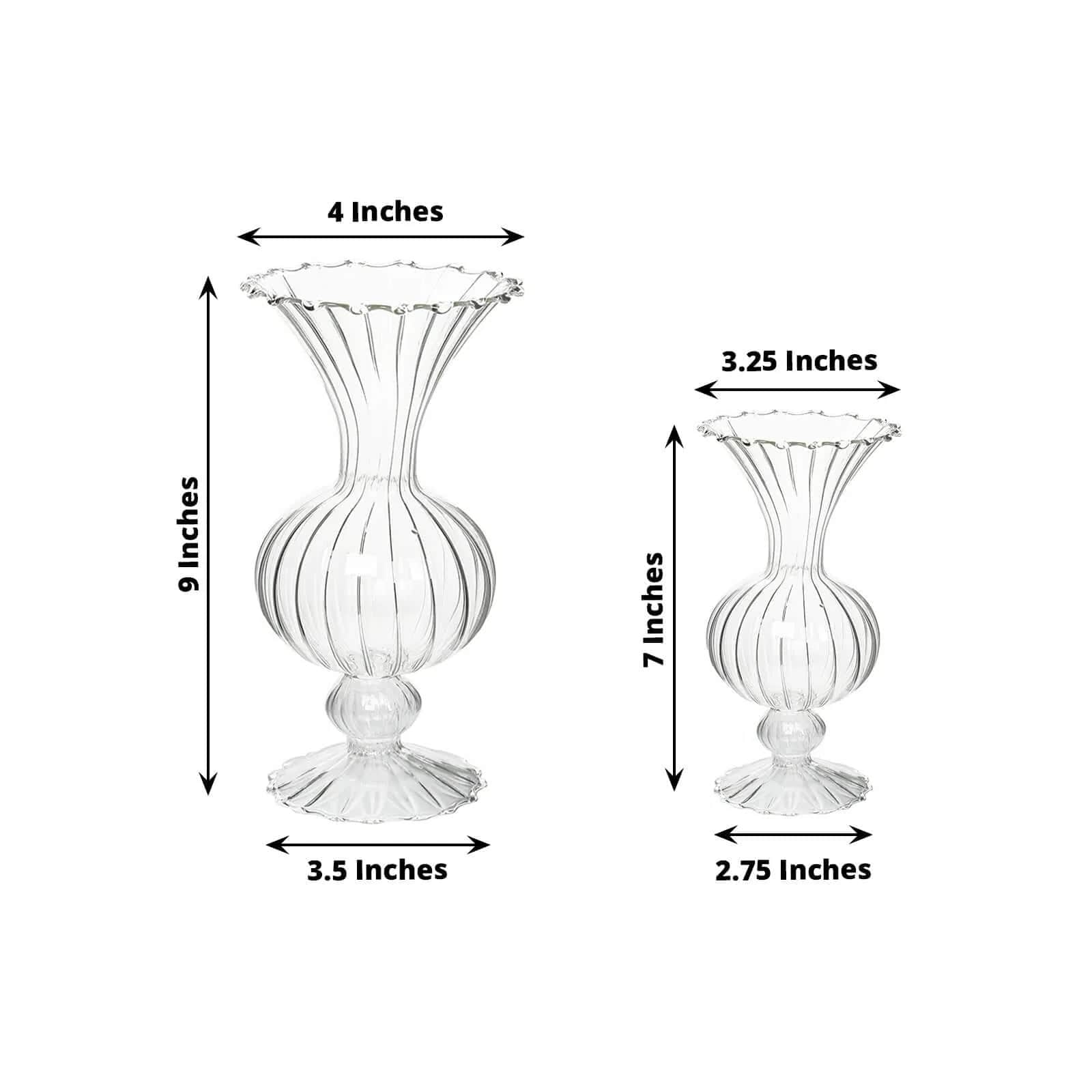 4 Nordic Style Glass Vintage Transparent Bud Planter Vases