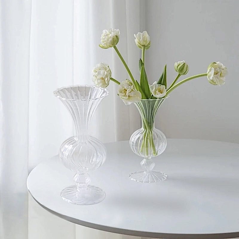 4 Nordic Style Glass Vintage Transparent Bud Planter Vases