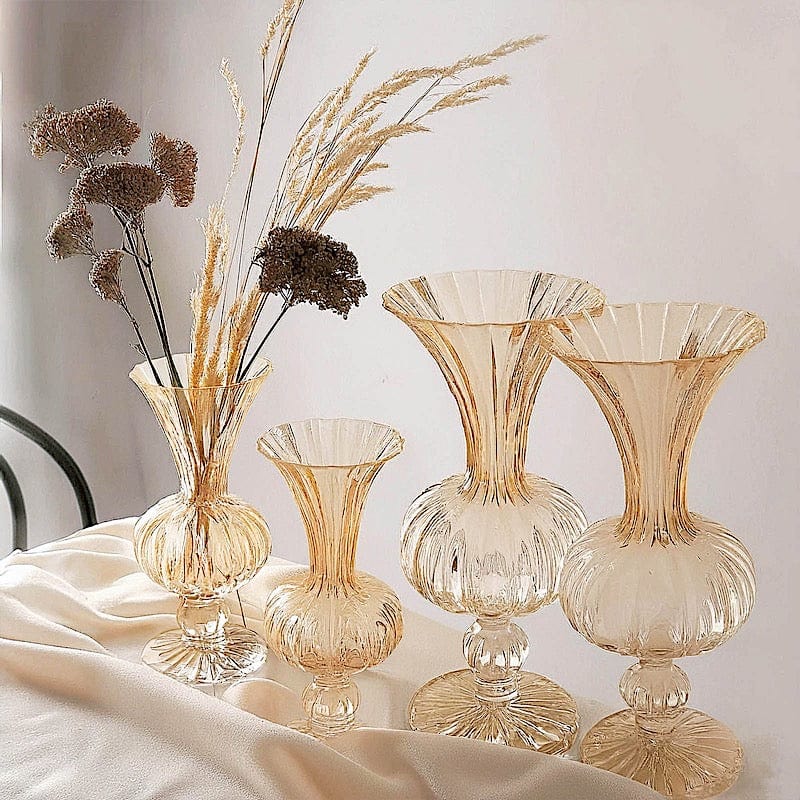 4 Nordic Style Glass Vintage Transparent Bud Planter Vases