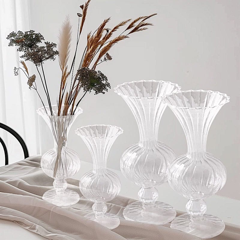 4 Nordic Style Glass Vintage Transparent Bud Planter Vases