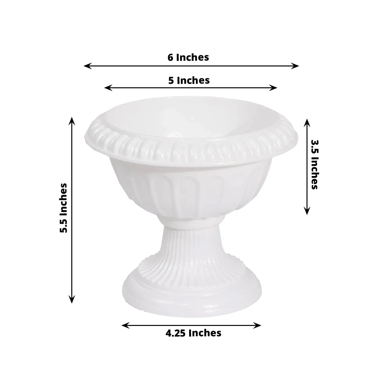 4 pcs 6 in Plastic Vases Roman Style Flower Pedestal Pots