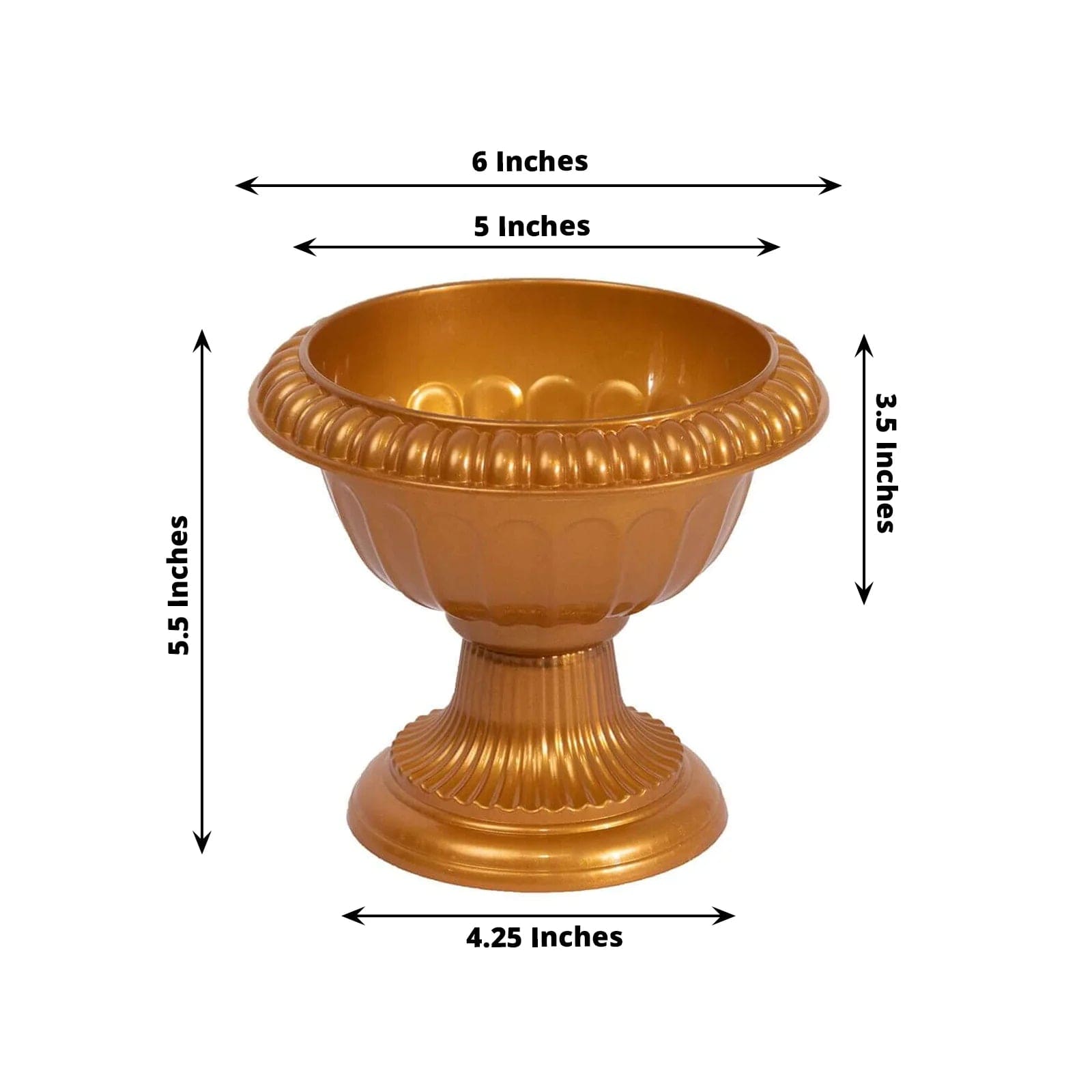 4 pcs 6 in Plastic Vases Roman Style Flower Pedestal Pots