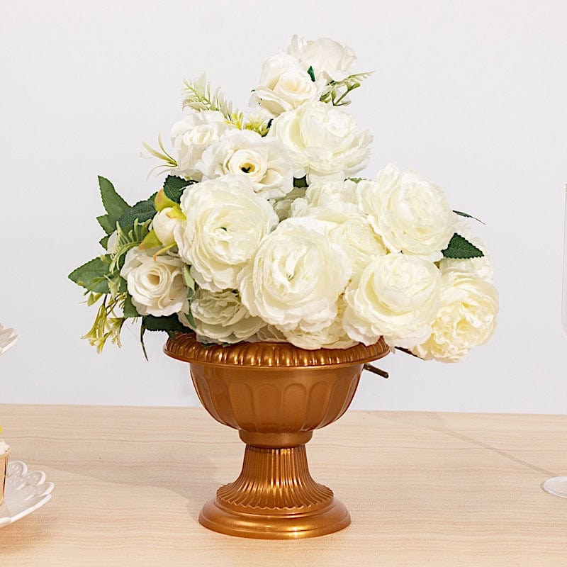 plant pots and vases 4-Pack Plastic Flower Pot Vases Roman Style Gold 6"