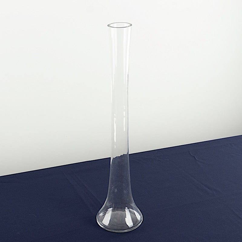 6 Clear Heavy Duty Eiffel Tower Glass Vases with Round Base