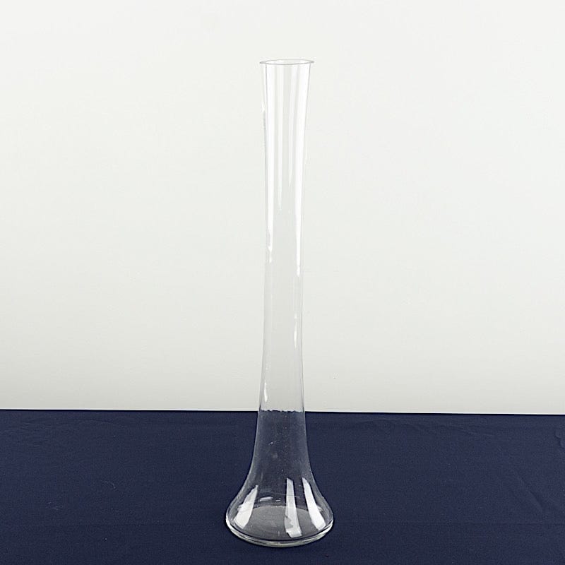 6 Clear Heavy Duty Eiffel Tower Glass Vases with Round Base