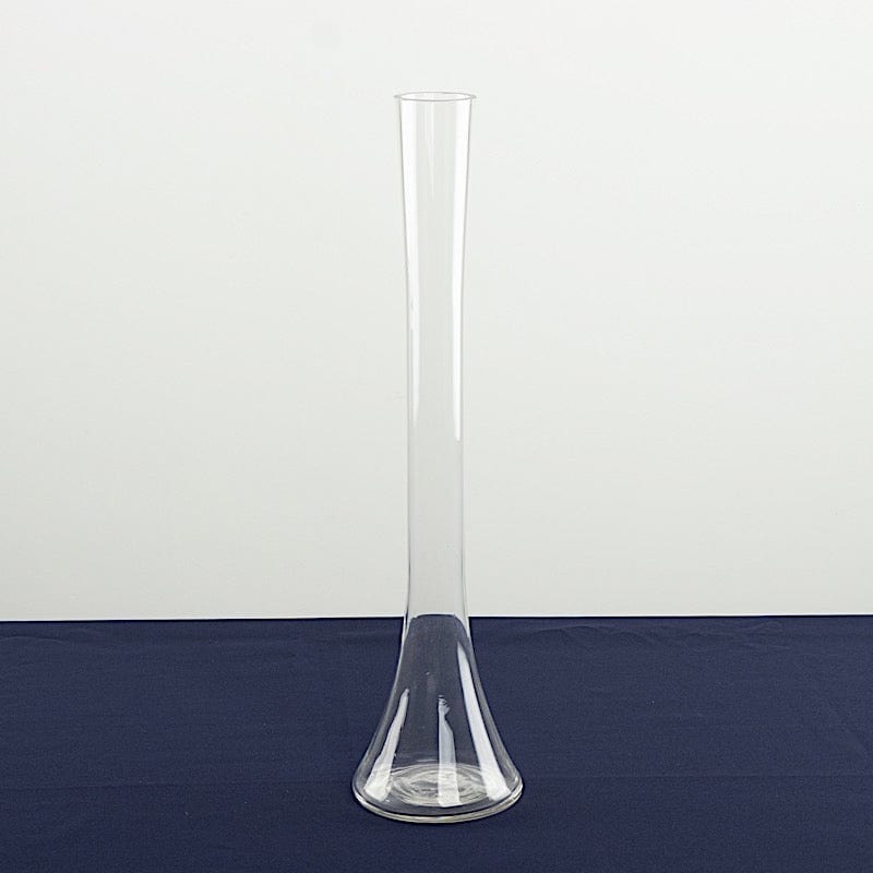 6 Clear Heavy Duty Eiffel Tower Glass Vases with Round Base