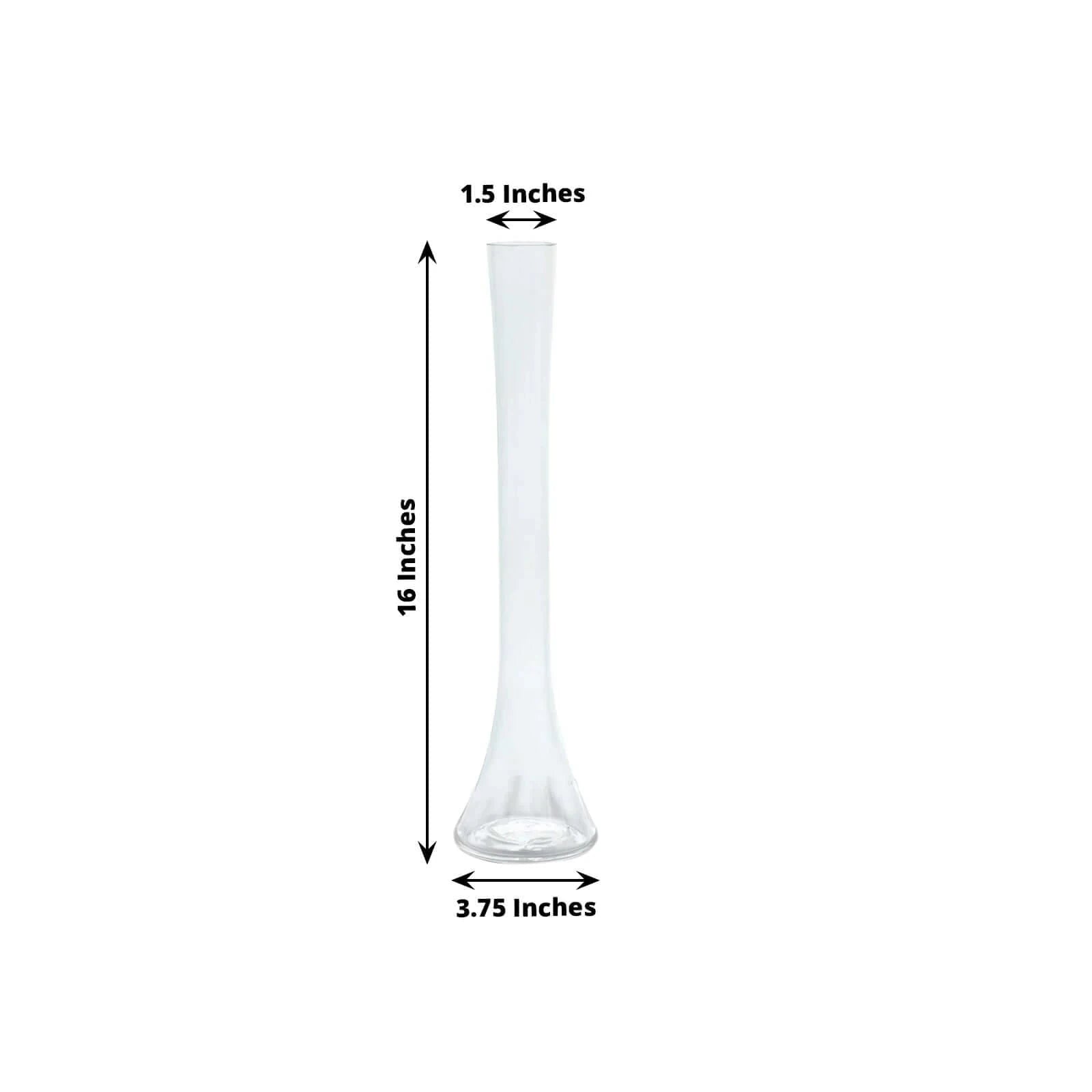 6 Clear Heavy Duty Eiffel Tower Glass Vases with Round Base