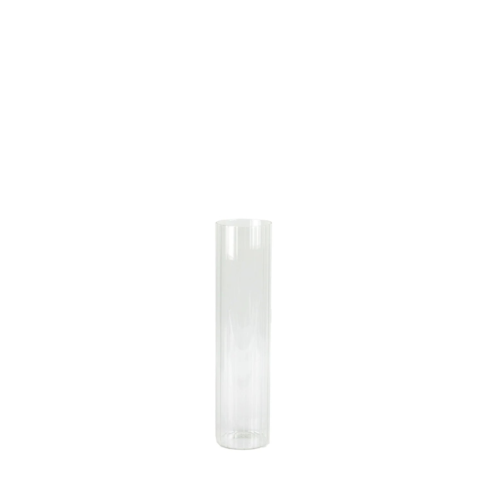 6 Clear Ribbed Cylinder Glass Vases Centerpieces