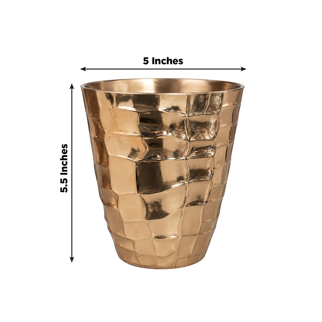 6 pack 5.5 in tall Indoor Decorative Plastic with Gold Hammered Planter Pots