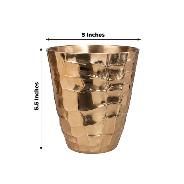 6 pack 5.5 in tall Indoor Decorative Plastic with Gold Hammered Planter Pots
