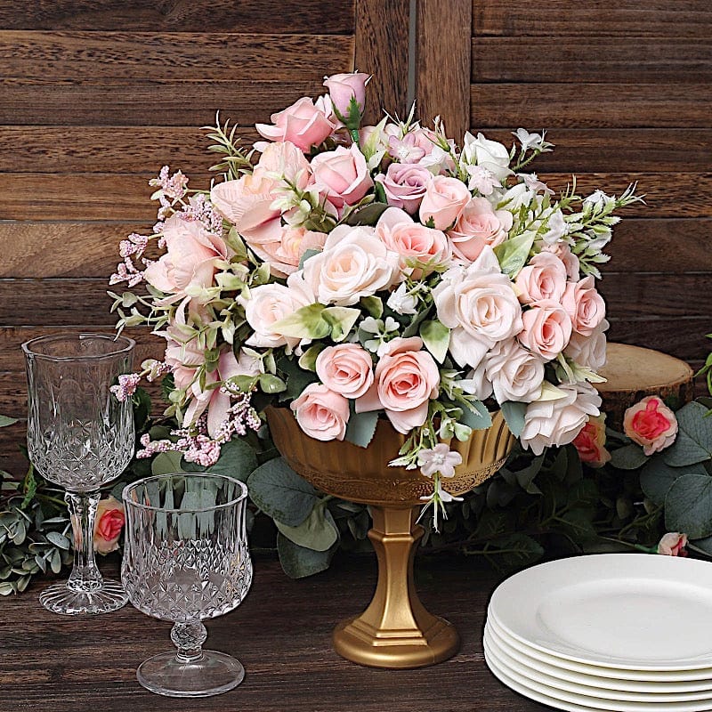 Gold 7 in Metal Compote Vase Roman Style Flower Pedestal Pot – Balsa ...