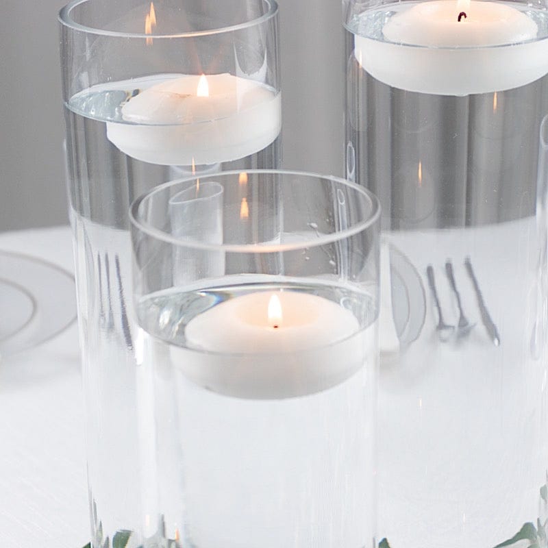 Set of 12 in, 14 in, 16 in Clear Premium Glass Cylinder Vases Centerpieces