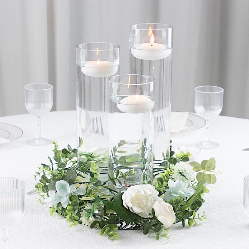 Set of 12 in, 14 in, 16 in Clear Premium Glass Cylinder Vases Centerpieces