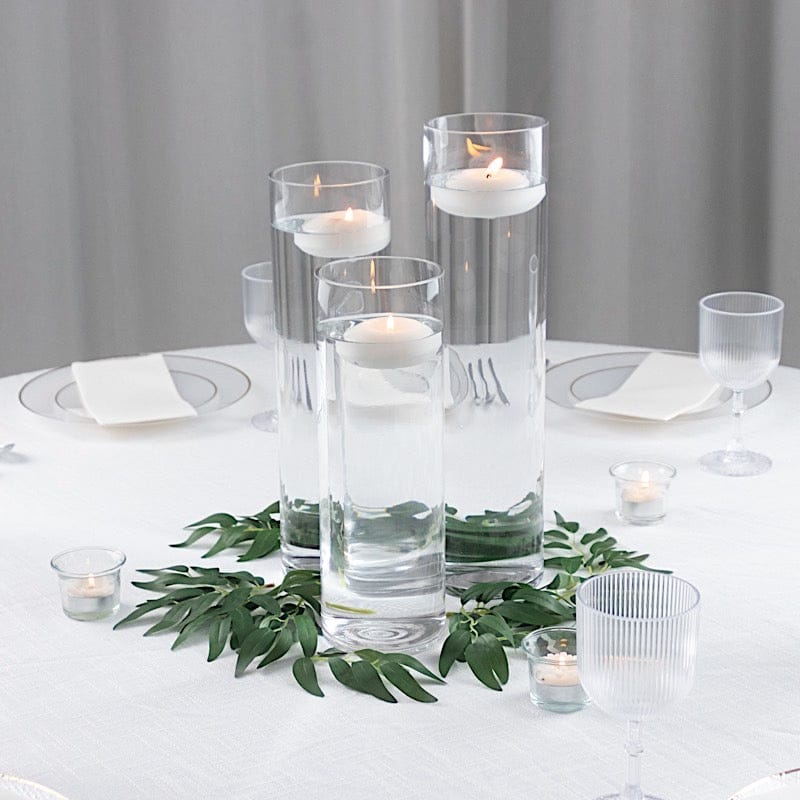 Set of 12 in, 14 in, 16 in Clear Premium Glass Cylinder Vases Centerpieces