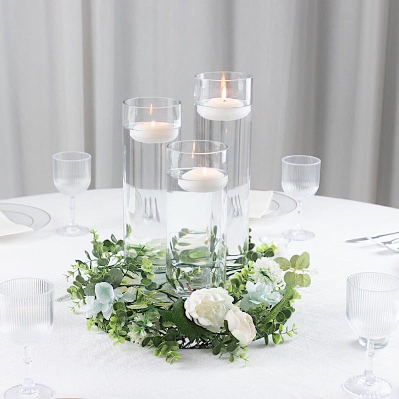Set of 12 in, 14 in, 16 in Clear Premium Glass Cylinder Vases Centerpieces
