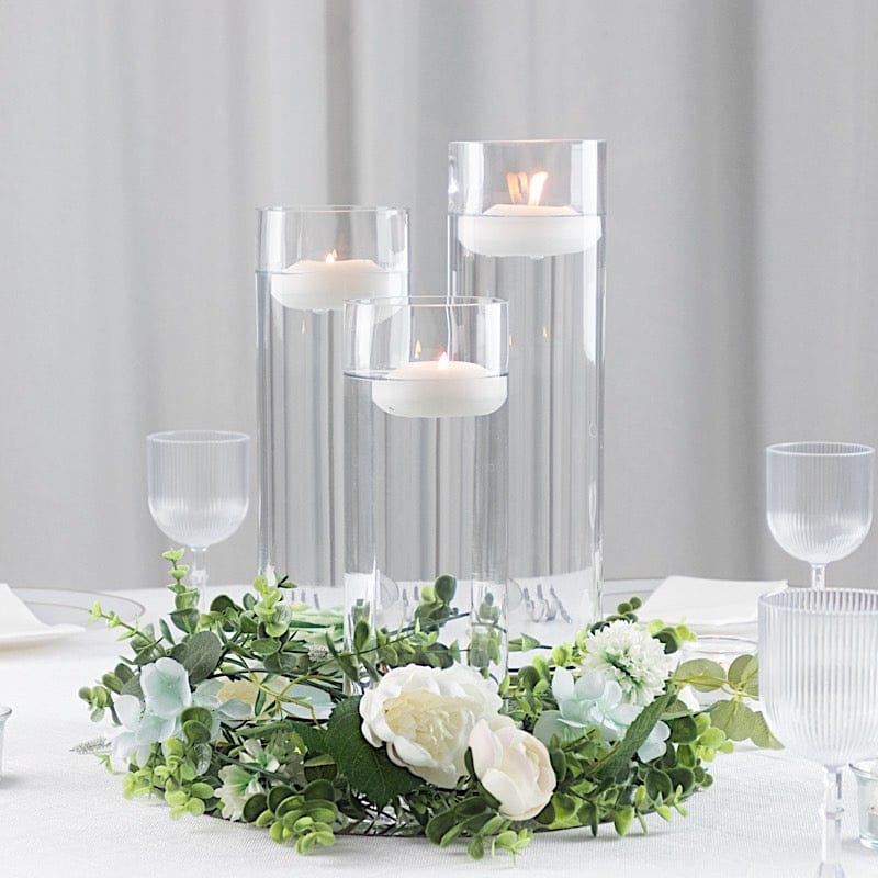 Set of 12 in, 14 in, 16 in Clear Premium Glass Cylinder Vases Centerpieces