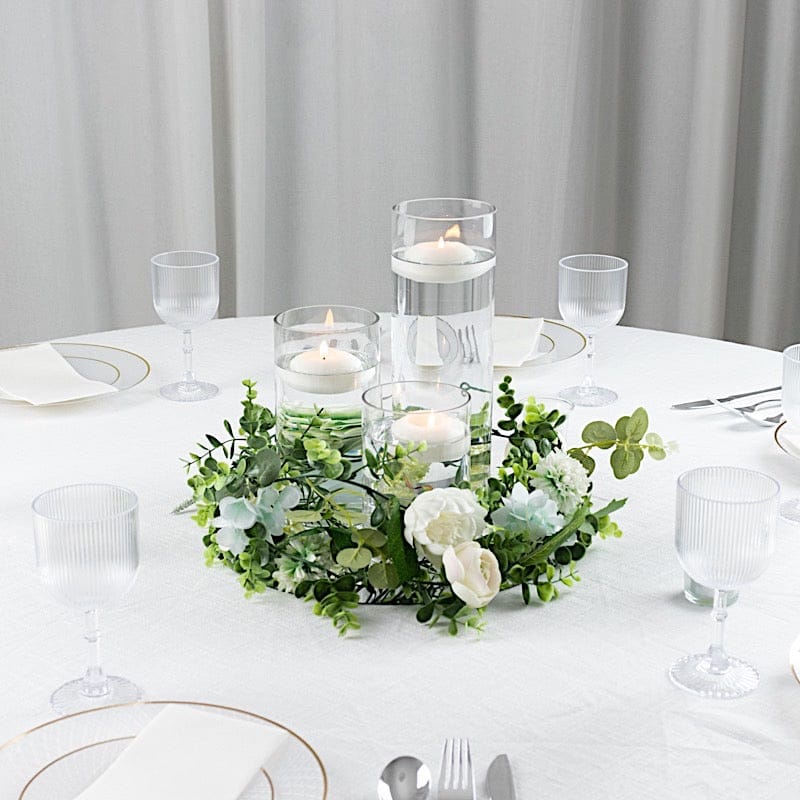Set of 6 in, 8 in, 12 in Clear Premium Glass Cylinder Vases Centerpieces