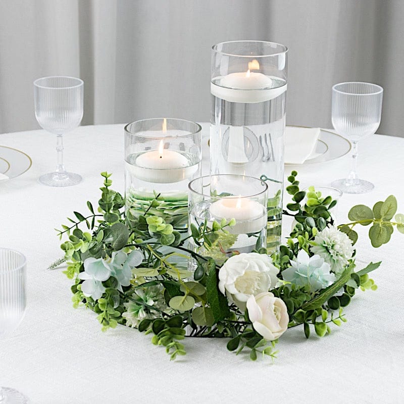 Set of 6 in, 8 in, 12 in Clear Premium Glass Cylinder Vases Centerpieces