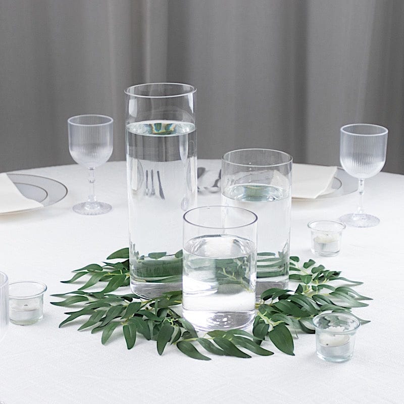 Set of 6 in, 8 in, 12 in Clear Premium Glass Cylinder Vases Centerpieces