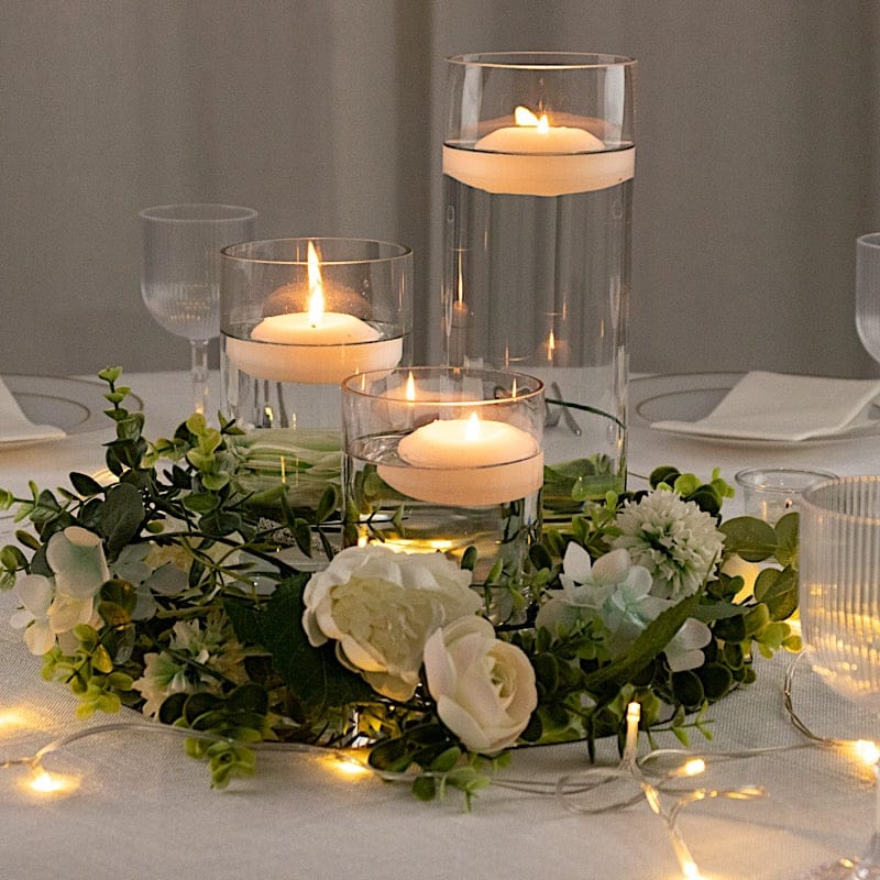 Set of 6 in, 8 in, 12 in Clear Premium Glass Cylinder Vases Centerpieces
