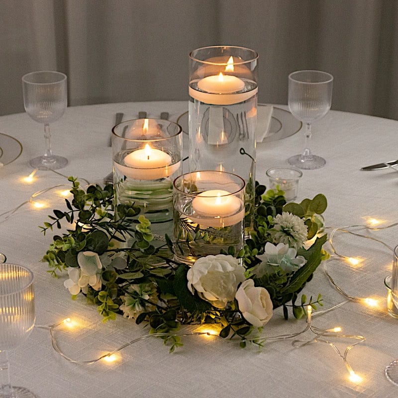 Set of 6 in, 8 in, 12 in Clear Premium Glass Cylinder Vases Centerpieces
