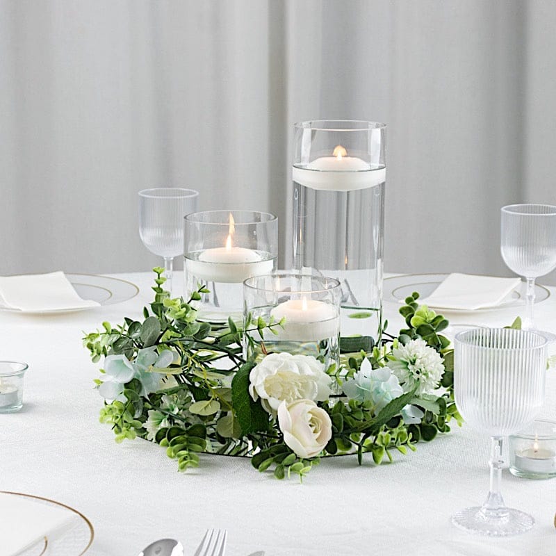 Set of 6 in, 8 in, 12 in Clear Premium Glass Cylinder Vases Centerpieces