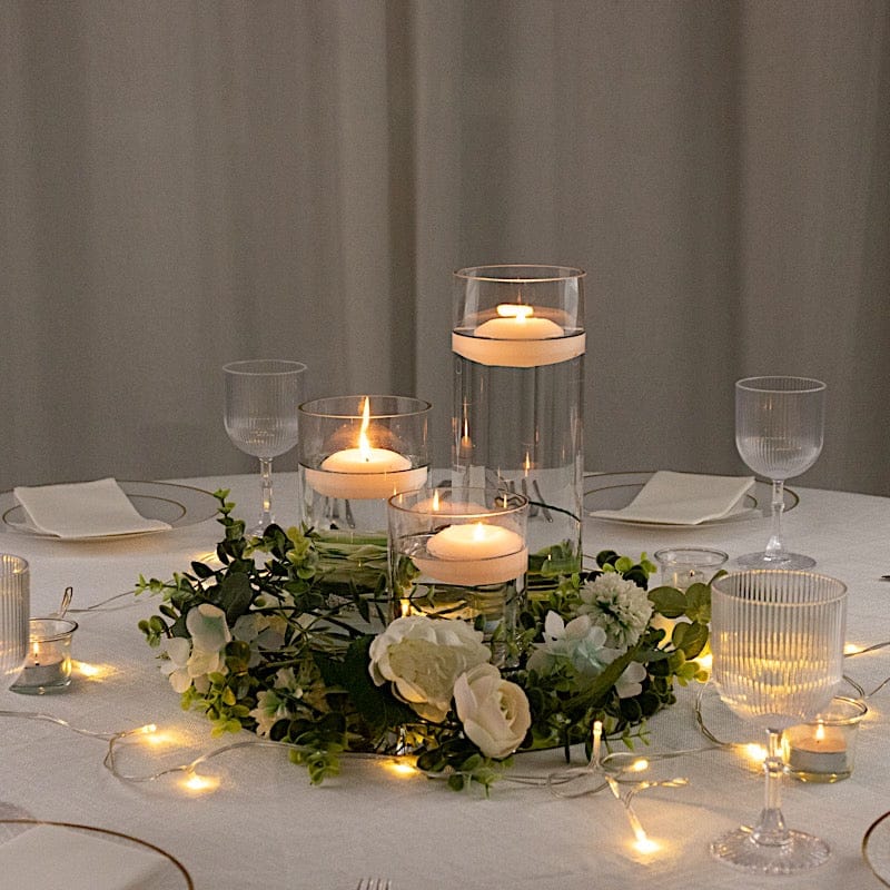 Set of 6 in, 8 in, 12 in Clear Premium Glass Cylinder Vases Centerpieces
