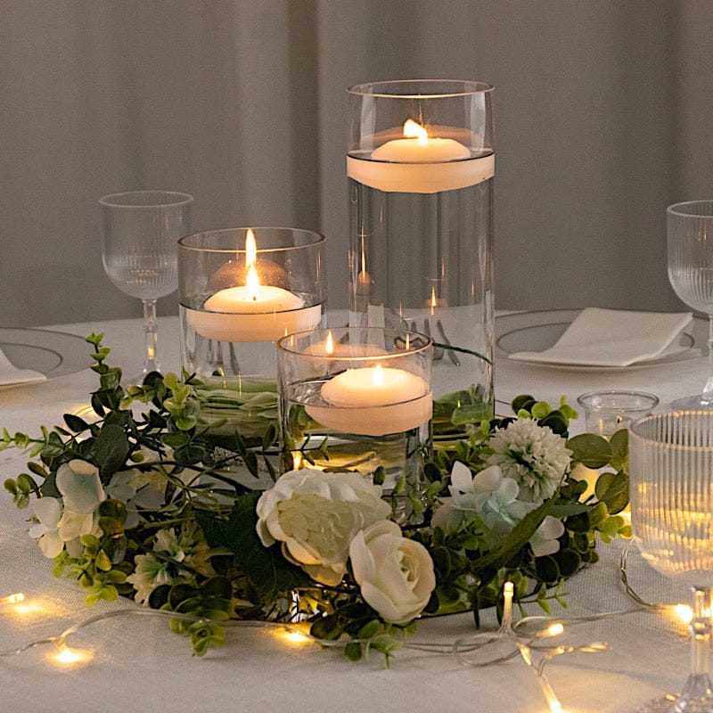 Set of 6 in, 8 in, 12 in Clear Premium Glass Cylinder Vases Centerpieces