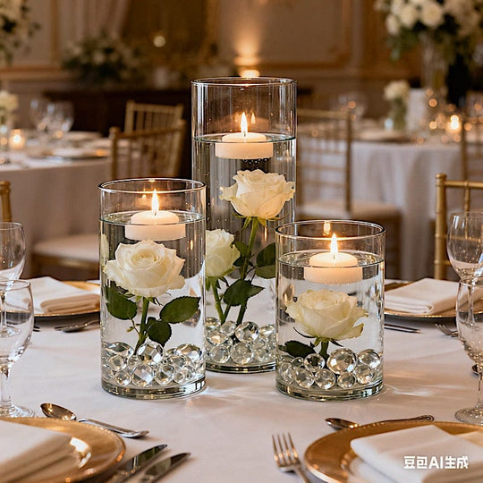 Set of 6 in, 8 in, 12 in Clear Premium Glass Cylinder Vases Centerpieces