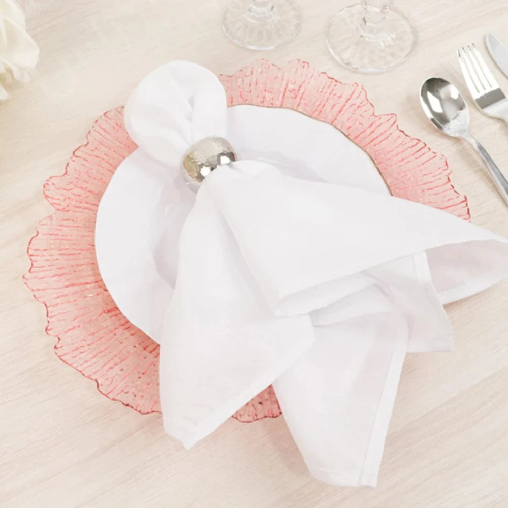 6 pcs 13 in Round Textured Acrylic Charger Plates