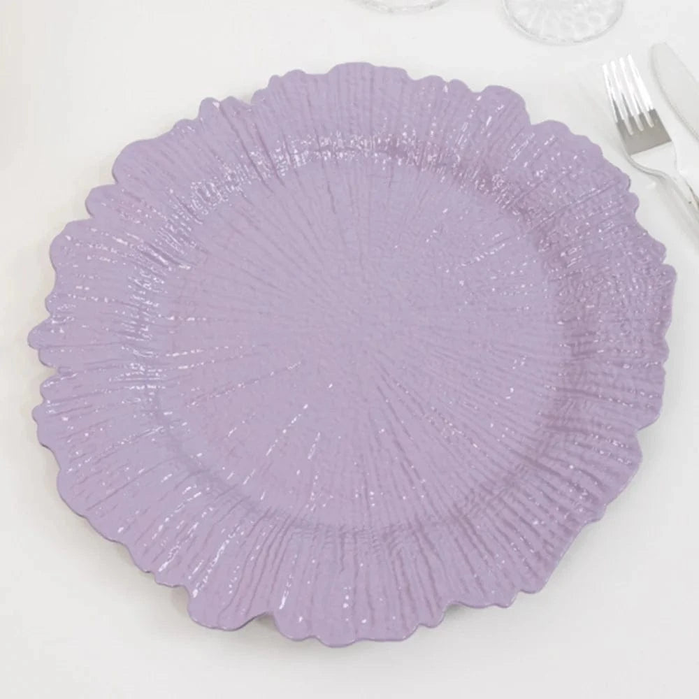 6 pcs 13 in Round Textured Acrylic Charger Plates