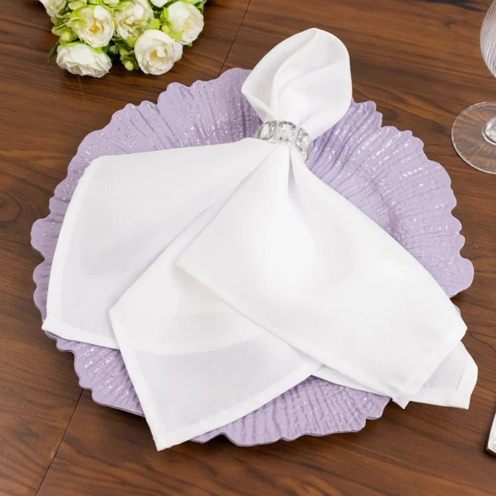 6 pcs 13 in Round Textured Acrylic Charger Plates