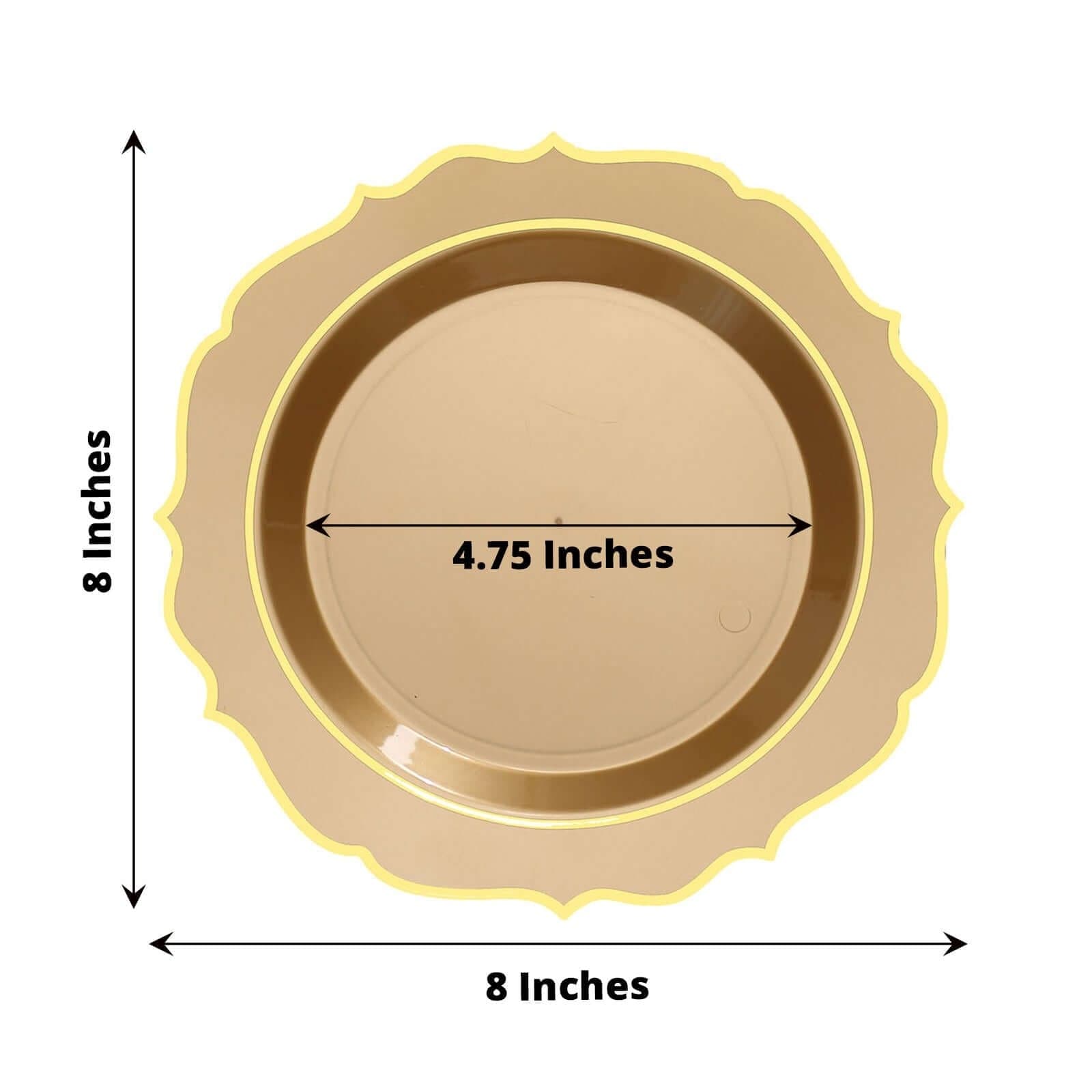 10 pcs 8 in Disposable White Plastic Dessert Plates