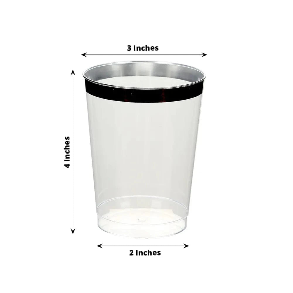 25 pcs 10 oz. Disposable Plastic Party Cups with Rim
