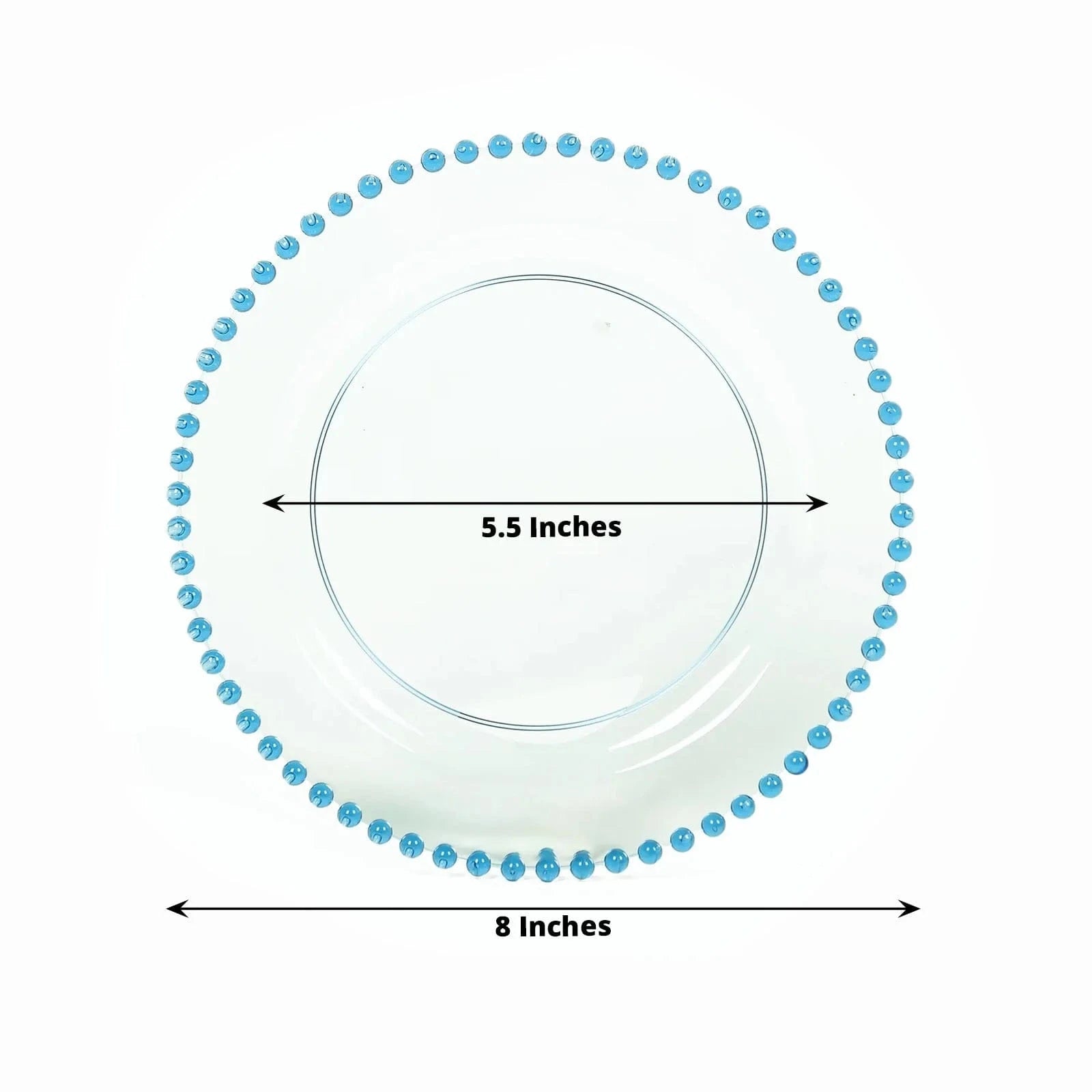 10 Round Disposable Plastic Salad and Dinner Plates with Beaded Trim