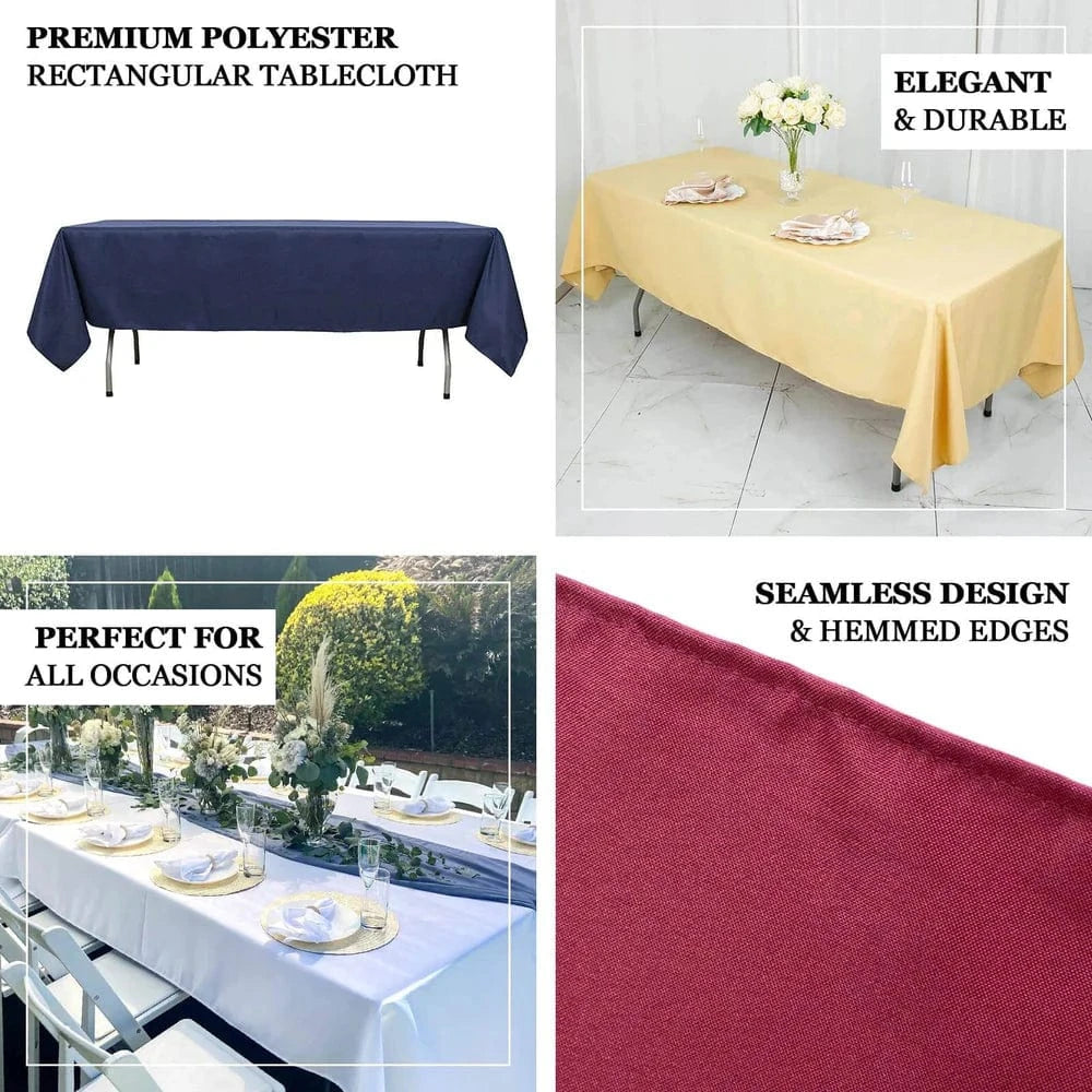 60 x 102 inch Premium Polyester Rectangular Tablecloth