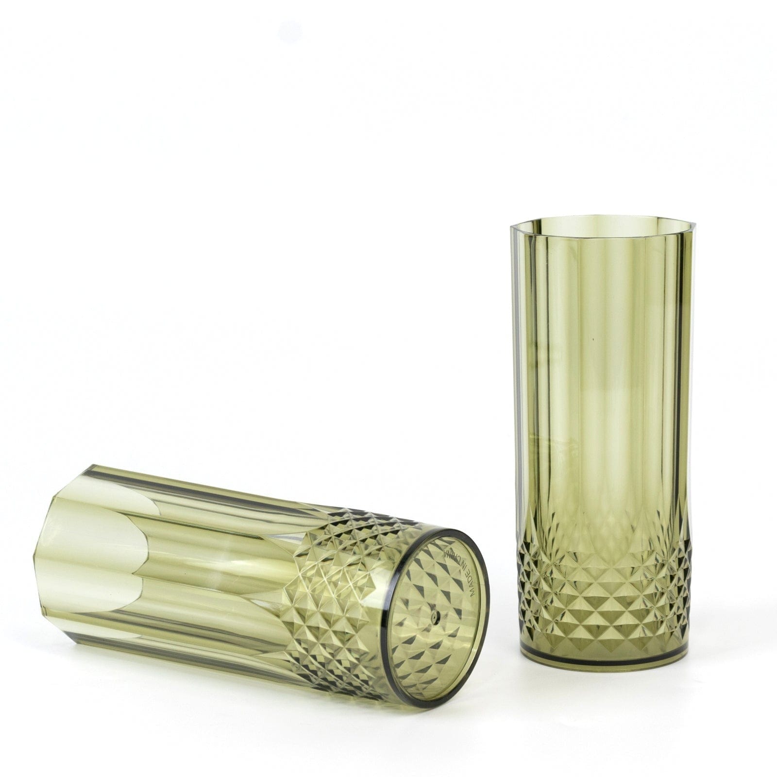 6 Crystal 14 oz Plastic Disposable Drinking Glasses