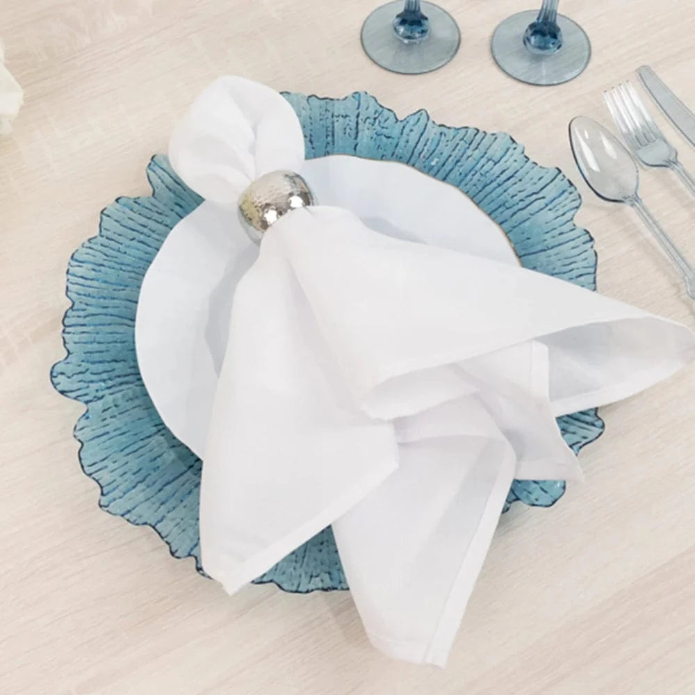 6 pcs 13 in Round Textured Acrylic Charger Plates