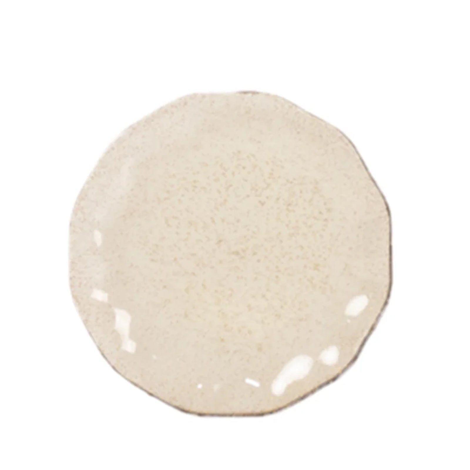 10 Round Disposable Salad Dinner Plastic Plates with Gold Wavy Trim