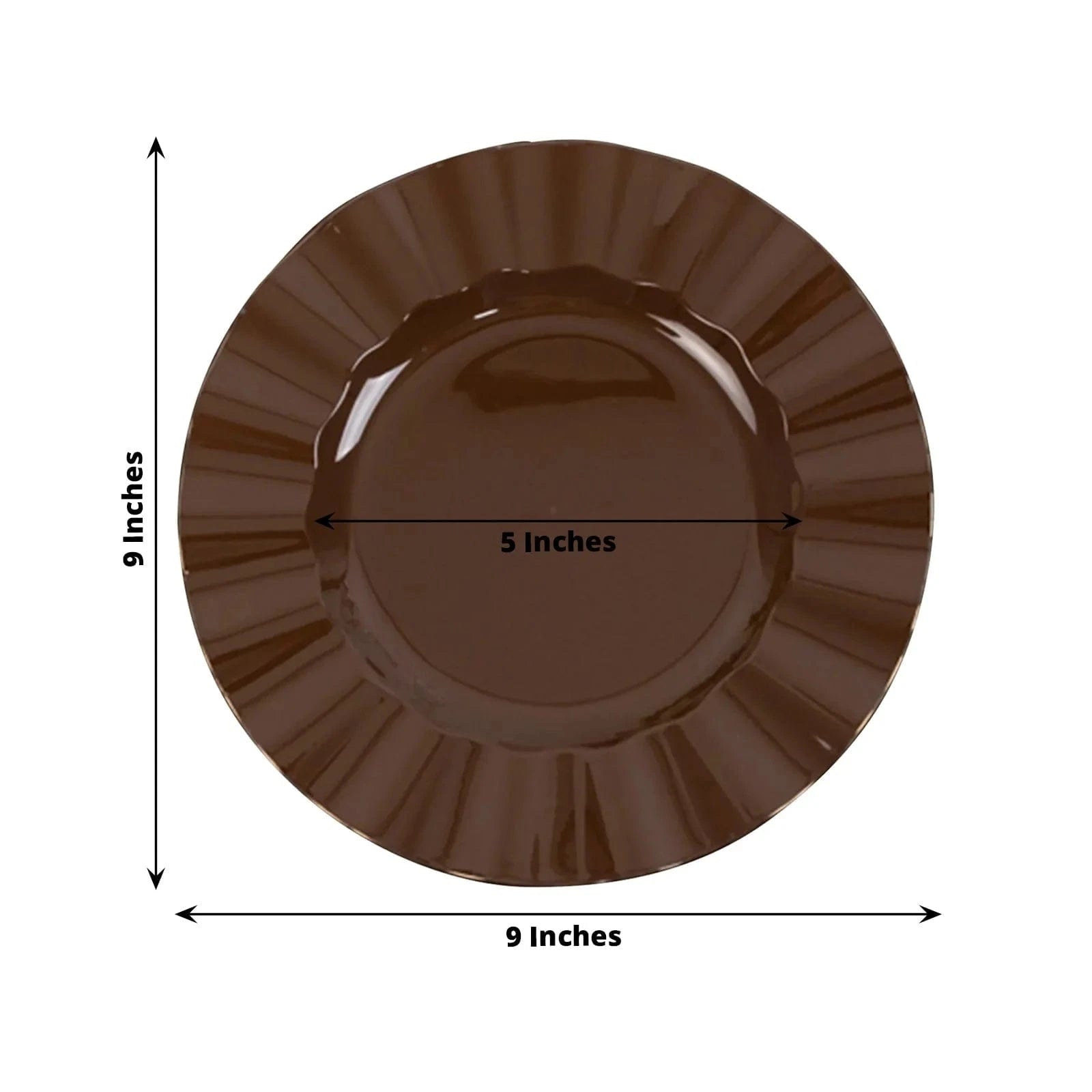 10 Round Disposable Salad Dinner Plastic Plates with Gold Wavy Trim