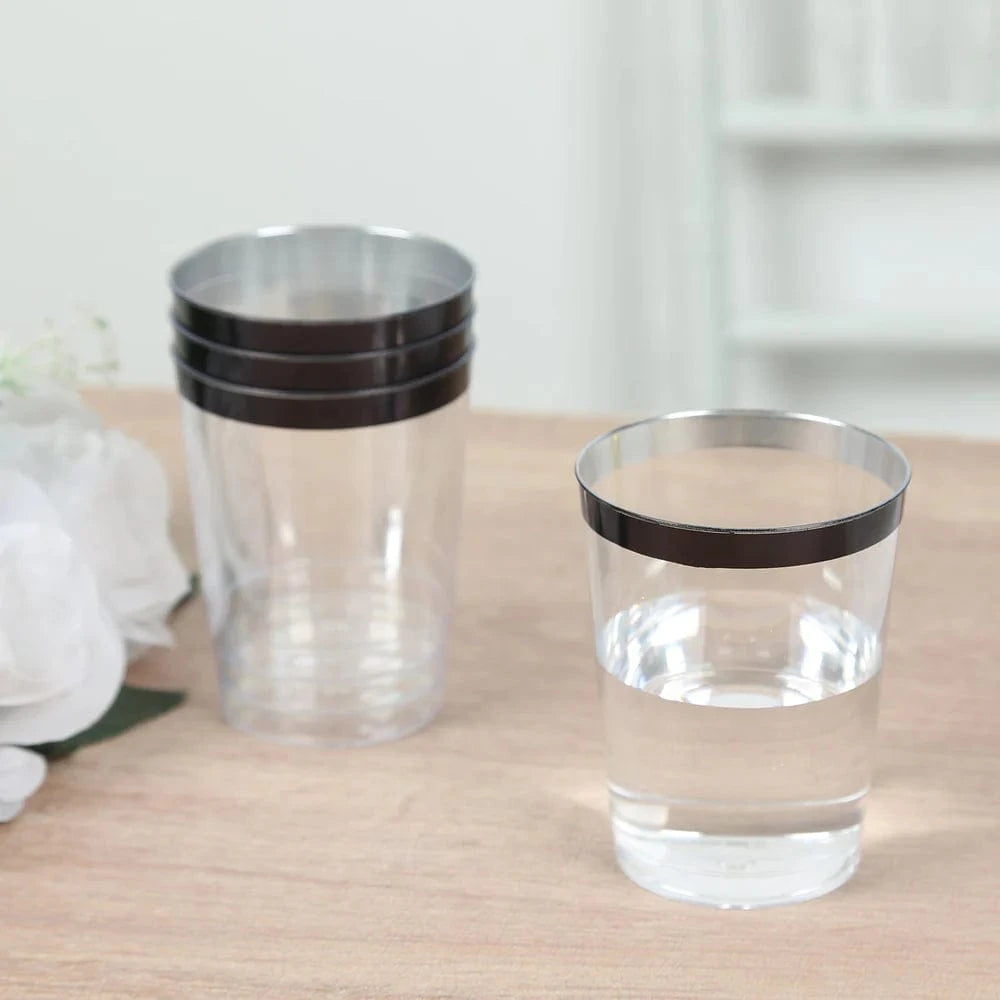 25 pcs 10 oz. Disposable Plastic Party Cups with Rim