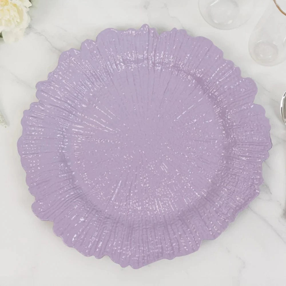 6 pcs 13 in Round Textured Acrylic Charger Plates