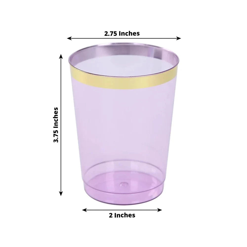 25 pcs 10 oz. Disposable Plastic Party Cups with Rim