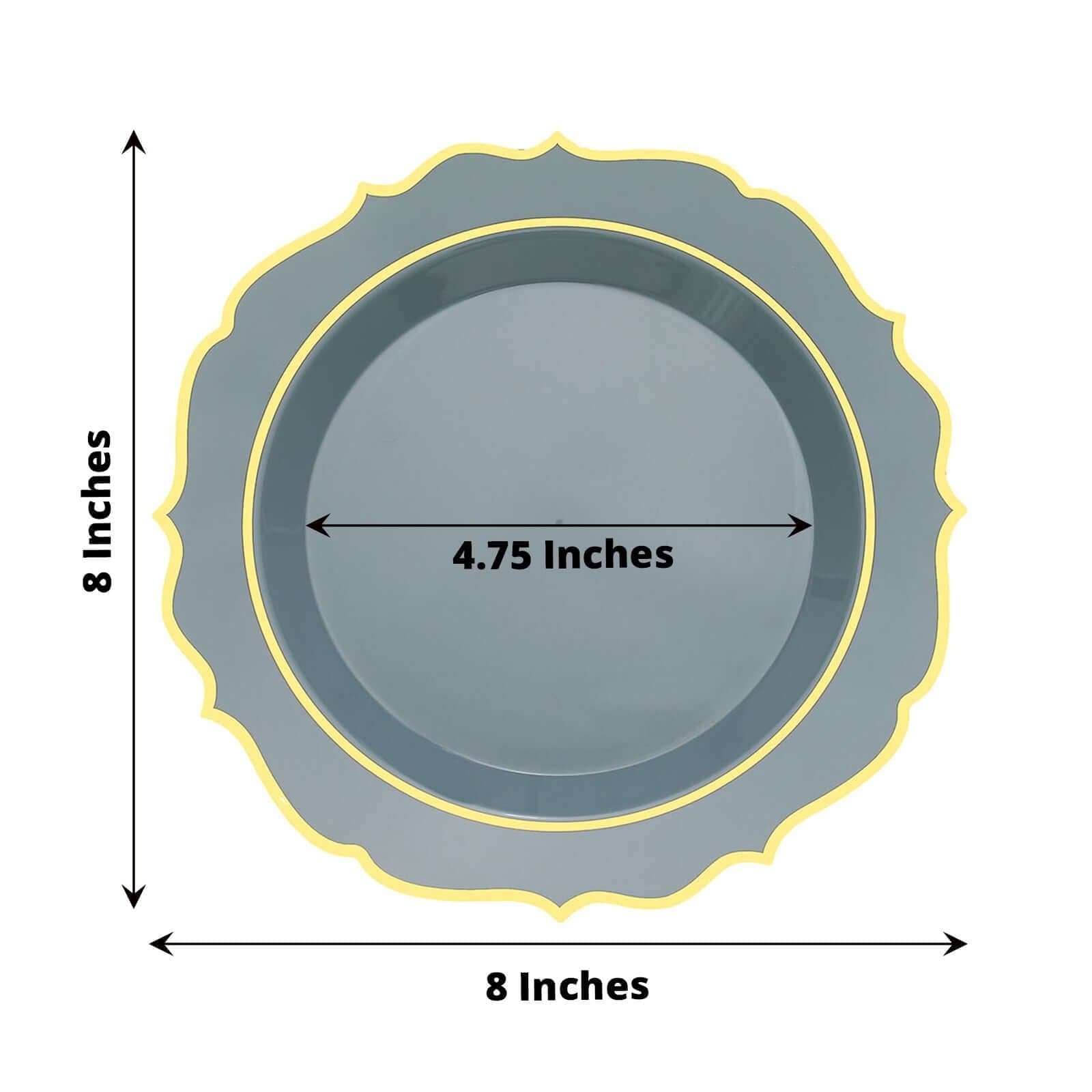 10 pcs 8 in Disposable White Plastic Dessert Plates
