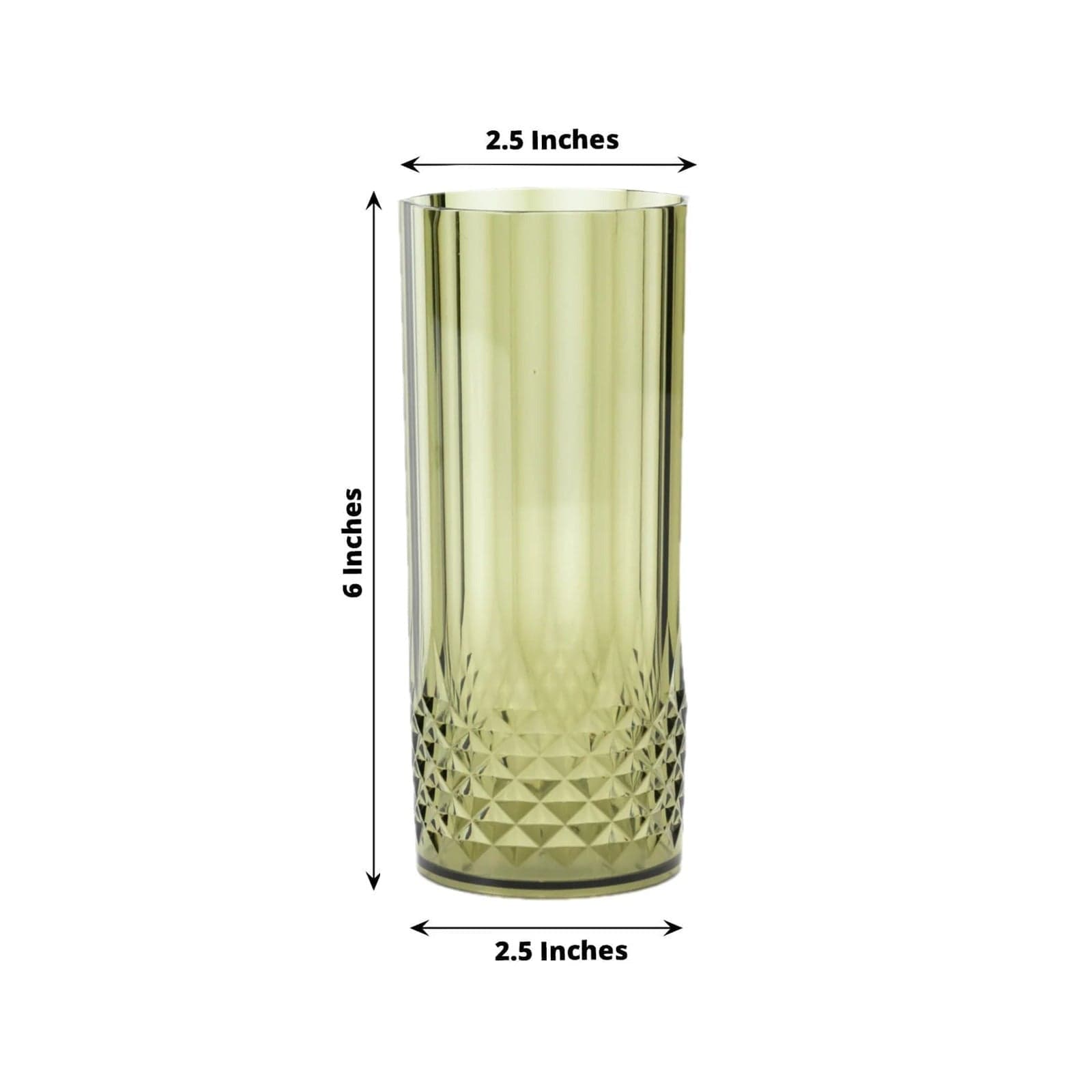 6 Crystal 14 oz Plastic Disposable Drinking Glasses