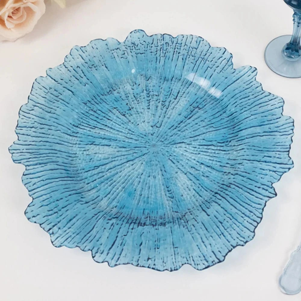 6 pcs 13 in Round Textured Acrylic Charger Plates