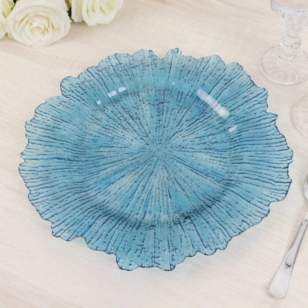 6 pcs 13 in Round Textured Acrylic Charger Plates