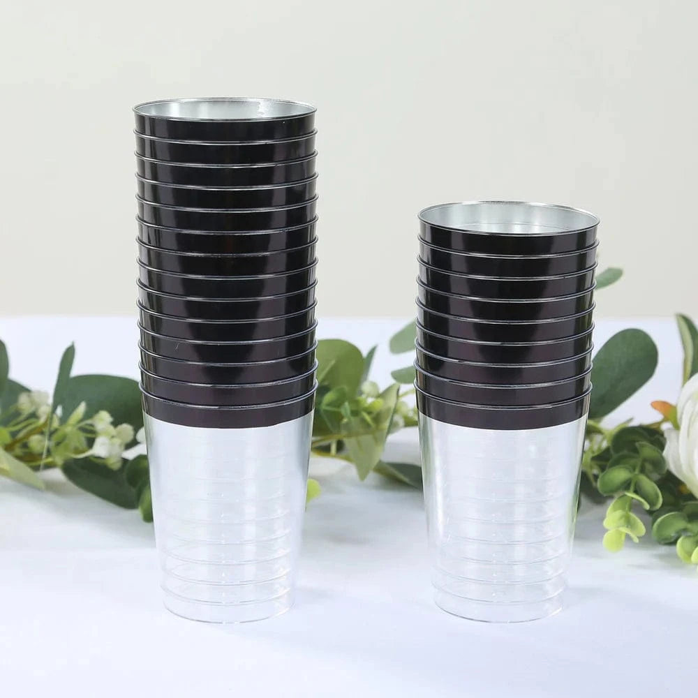 25 pcs 10 oz. Disposable Plastic Party Cups with Rim